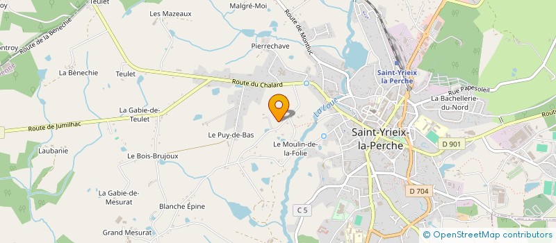 localisation de l'entreprise DBCA à ST YRIEIX LA PERCHE