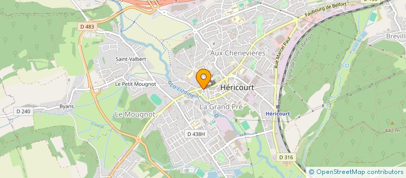 localisation de l'entreprise DBRA OPTIQUE à HERICOURT