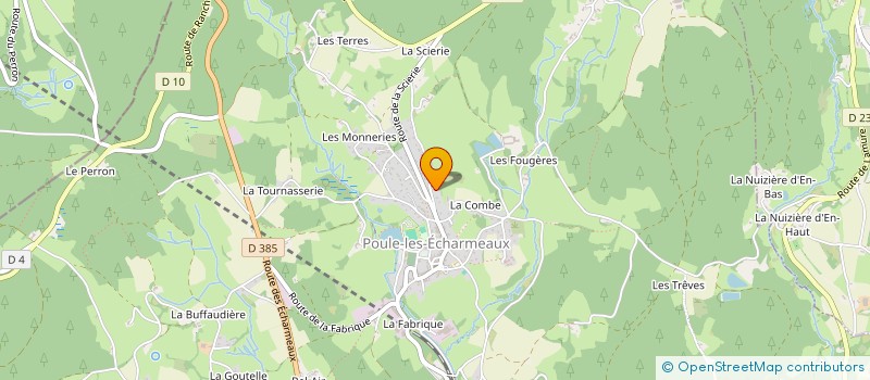 localisation de l'entreprise DBTP  POULE-LES-ECHARMEAUX