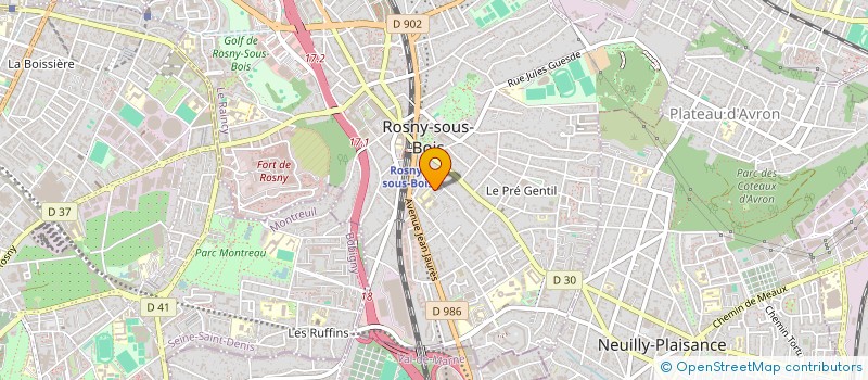 localisation de l'entreprise DC PROD à ROSNY-SOUS-BOIS