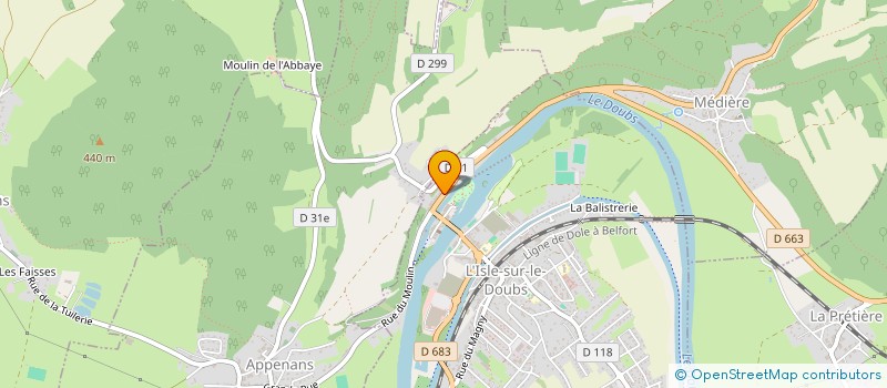 localisation de l'entreprise DE ANGELI  L'ISLE-SUR-LE-DOUBS