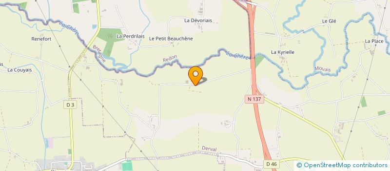 localisation de l'entreprise DE BEAUCHENE  DERVAL