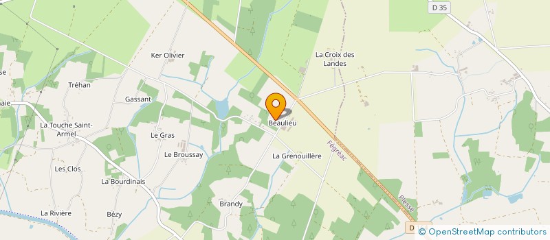 localisation de l'entreprise DE BEAULIEU  FEGREAC