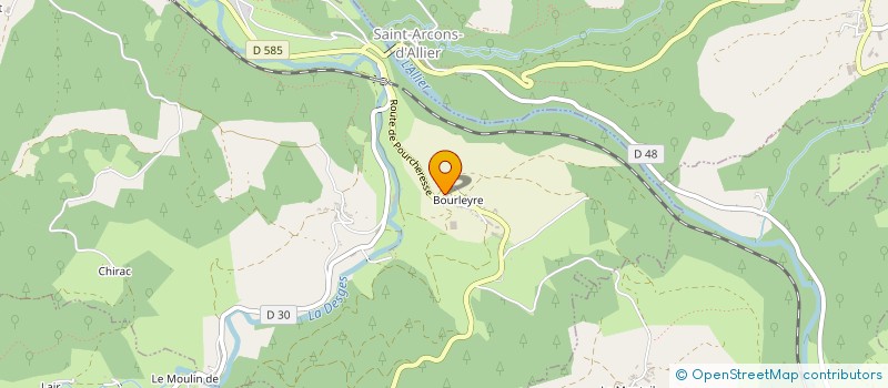 localisation de l'entreprise DE BOURLEYRE à CHANTEUGES