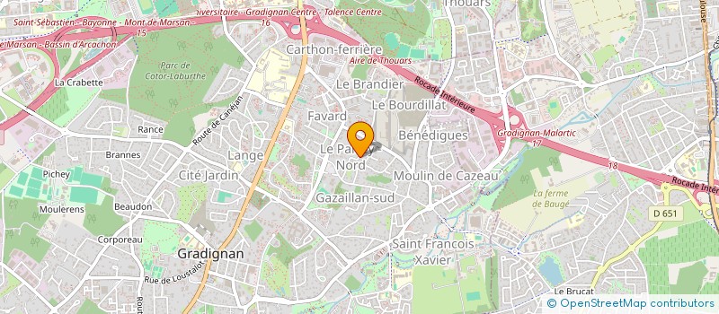 localisation de l'entreprise DE BRANDIER  GRADIGNAN