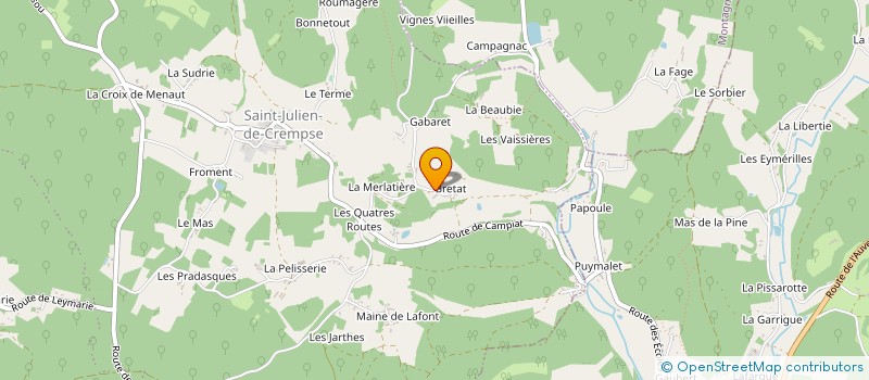 localisation de l'entreprise DE BRETAT à EYRAUD-CREMPSE-MAURENS