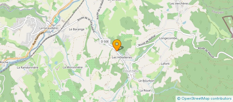 localisation de l'entreprise DE CHEZ PAGE  COURZIEU