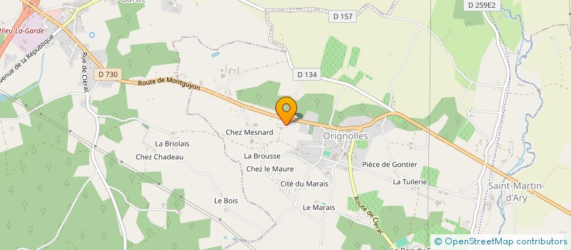 localisation de l'entreprise DE CHEZ PIOT  ORIGNOLLES