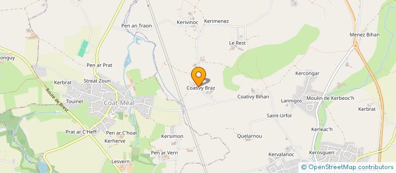 localisation de l'entreprise DE COATIVY BRAS  BOURG-BLANC