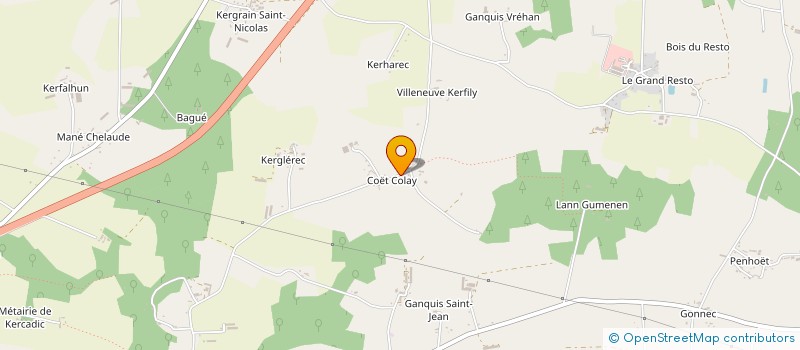 localisation de l'entreprise DE COET COLAY  LANGUIDIC