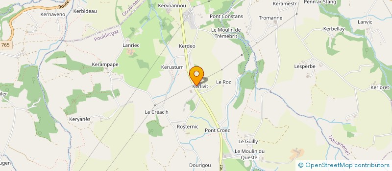 localisation de l'entreprise DE CROAS KERLIVIT  POULDERGAT