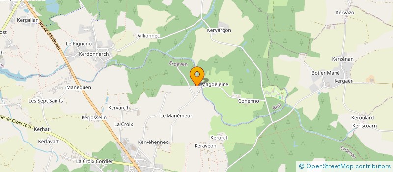 localisation de l'entreprise DE KERANDEUR  ERDEVEN