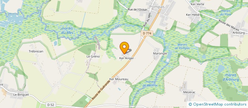 localisation de l'entreprise DE KERANGER à HERBIGNAC