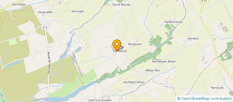 localisation de l'entreprise DE KERBASCOL à ST JEAN TROLIMON