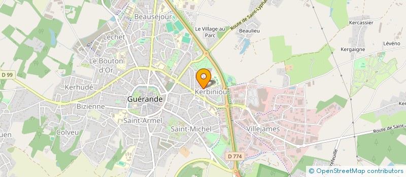 localisation de l'entreprise DE KERBINIOU  GUERANDE