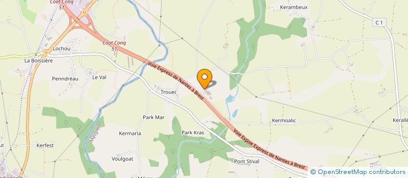 localisation de l'entreprise DE KERBIRIOU  MELGVEN