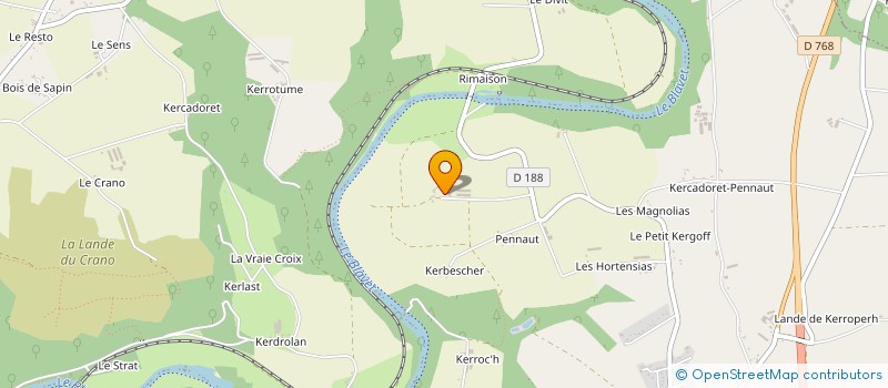 localisation de l'entreprise DE KERDREHOUARN à PLUMELIAU-BIEUZY