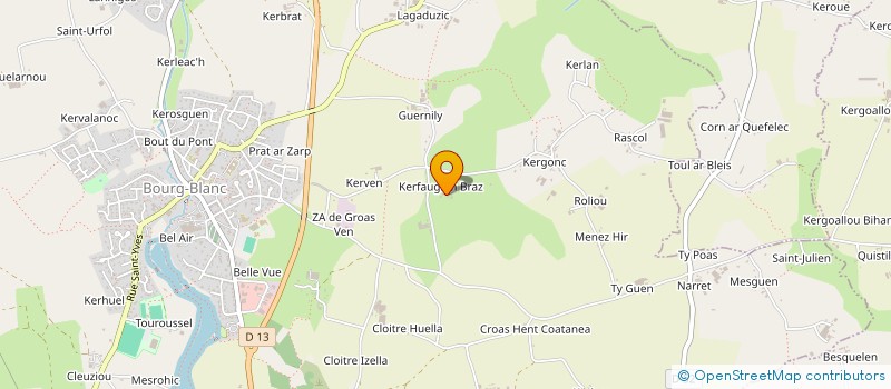 localisation de l'entreprise DE KERFAUGAM à BOURG-BLANC