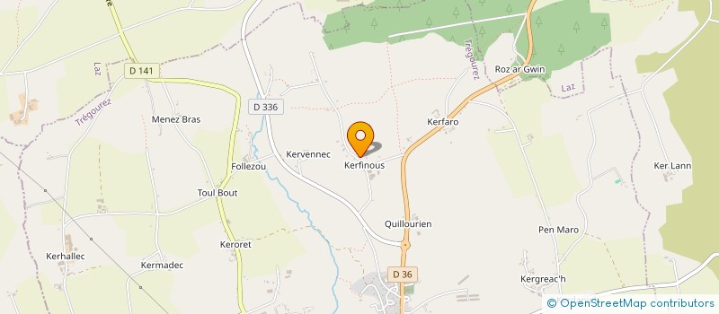 localisation de l'entreprise DE KERFINOUS à TREGOUREZ