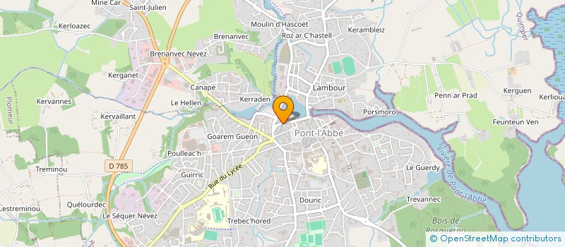 localisation de l'entreprise DE KERGORENTIN  PONT-L'ABBE