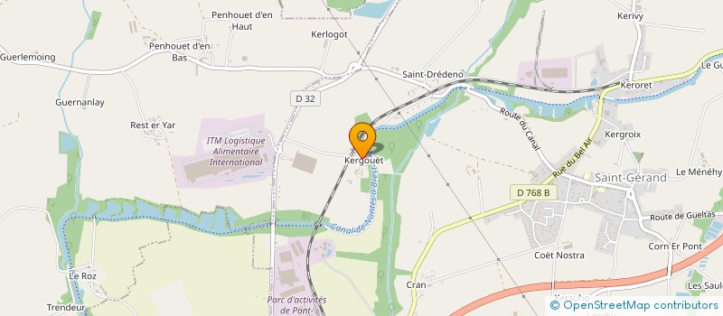 localisation de l'entreprise DE KERGOUET  SAINT-GERAND-CROIXANVEC