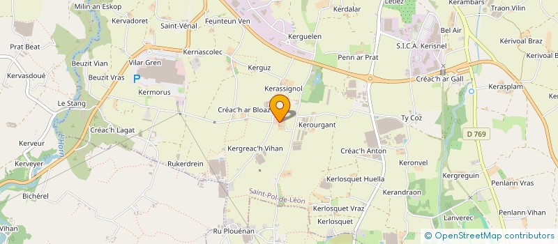 localisation de l'entreprise DE KERGREAC'H à SAINT-POL-DE-LEON