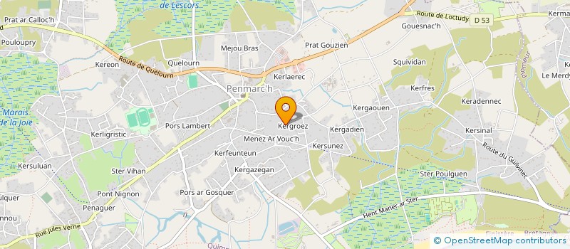 localisation de l'entreprise DE KERGROES  PENMARCH
