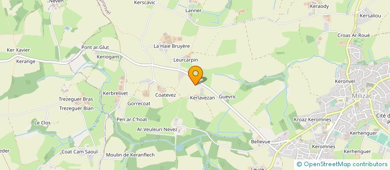 localisation de l'entreprise DE KERLAVEZAN à MILIZAC-GUIPRONVEL