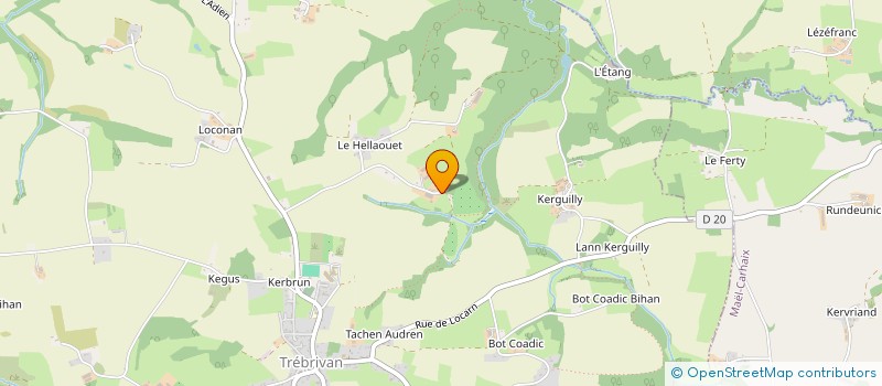 localisation de l'entreprise DE KERMARC à TREBRIVAN