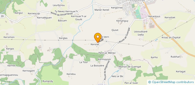 localisation de l'entreprise DE KEROULAS à PLOGONNEC