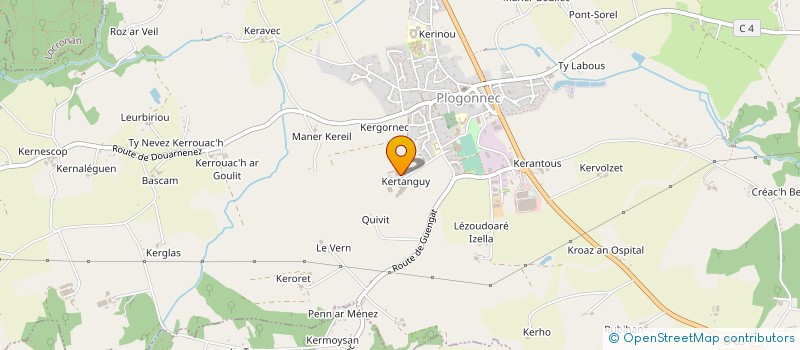 localisation de l'entreprise DE KERTANGUY à PLOGONNEC