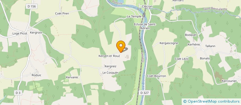 localisation de l'entreprise DE KERVAZIO à QUISTINIC