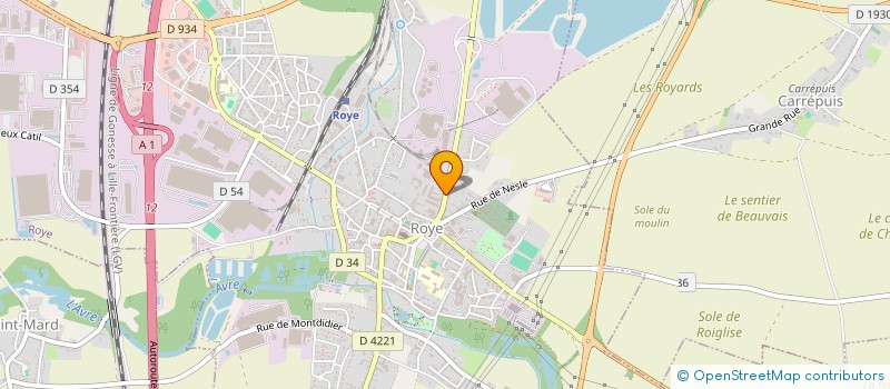 localisation de l'entreprise DE L'ABBAYE à ROYE