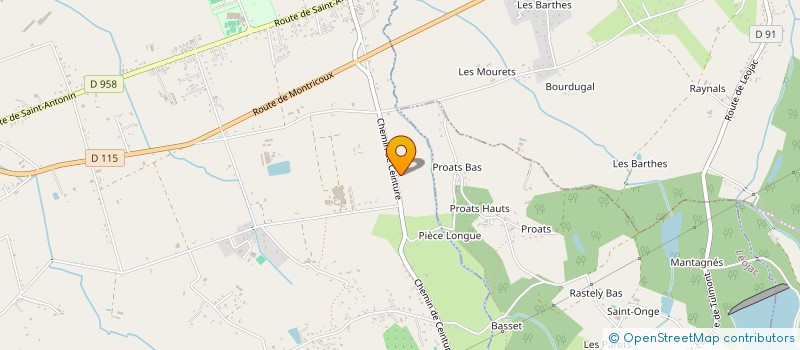 localisation de l'entreprise DE L'ANGLE  MONTAUBAN