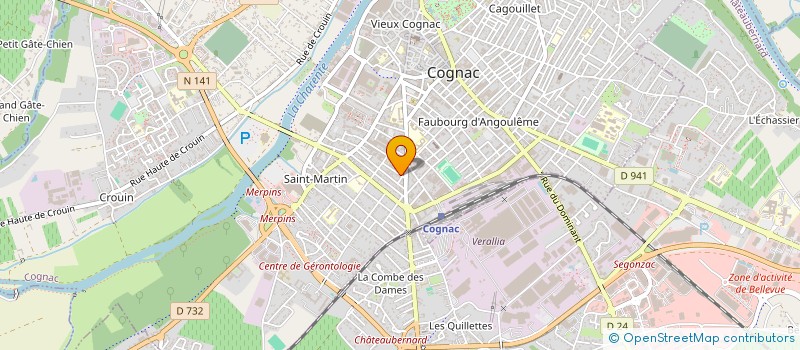 localisation de l'entreprise DE L'ATELIER GRAPHIQUE à COGNAC
