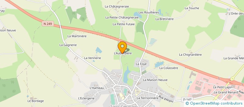 localisation de l'entreprise DE L'AUBERDIERE à SEVREMOINE