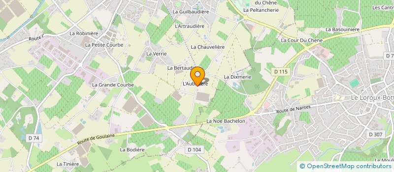 localisation de l'entreprise DE L'AUBINIERE  SAINT-JULIEN-DE-CONCELLES