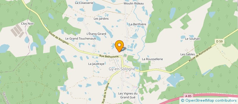 localisation de l'entreprise DE L'AUBRAYE  GY-EN-SOLOGNE