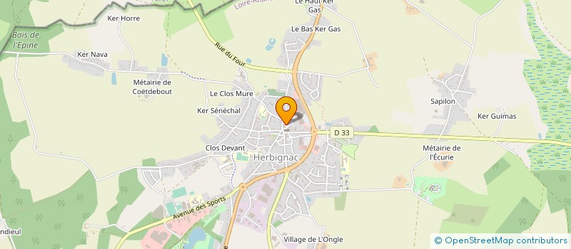 localisation de l'entreprise DE L'ECURIE à HERBIGNAC