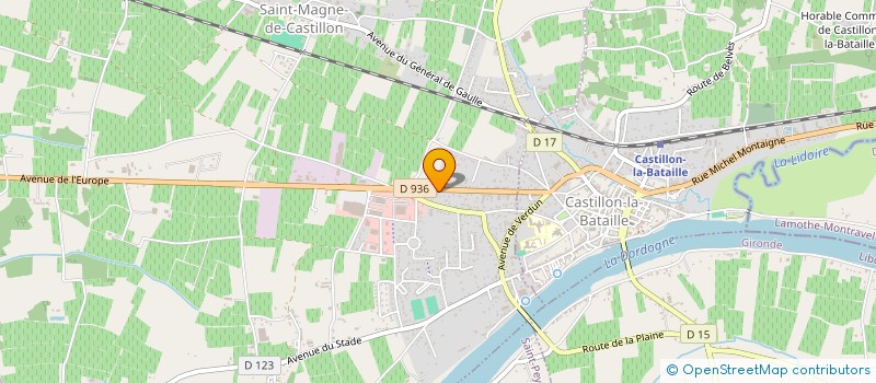 localisation de l'entreprise DE L'EUROPE  SAINT-MAGNE-DE-CASTILLON