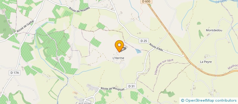 localisation de l'entreprise DE L'HERM  CASTANET