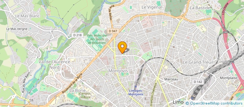 localisation de l'entreprise DE L HERMITAGE à LIMOGES
