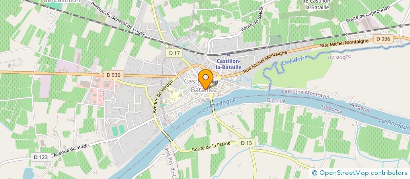 localisation de l'entreprise DE L'OCEAN A L'ASSIETTE  CASTILLON-LA-BATAILLE