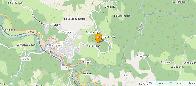 localisation de l'entreprise DE LA BERGERONNETTE  OLLIERGUES