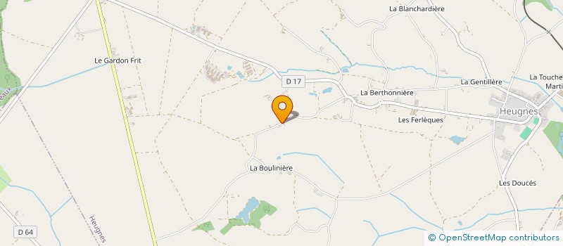 localisation de l'entreprise DE LA BOULINIERE à HEUGNES