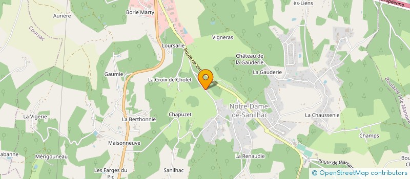 localisation de l'entreprise DE LA CHABAUDIE  SANILHAC