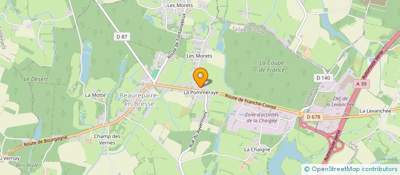 localisation de l'entreprise DE LA CHAIGNE  BEAUREPAIRE-EN-BRESSE