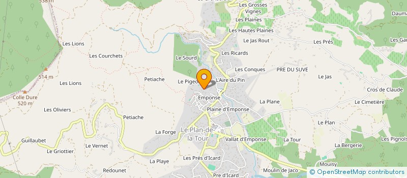 localisation de l'entreprise DE LA COLLINE  LE PLAN-DE-LA-TOUR