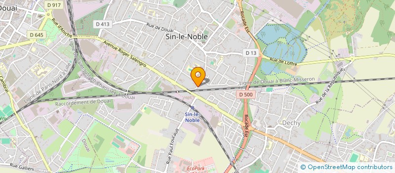 localisation de l'entreprise DE LA CORDE A L'ARBRE  SIN-LE-NOBLE