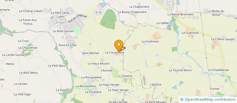localisation de l'entreprise DE LA COUARDIERE à LANGAN